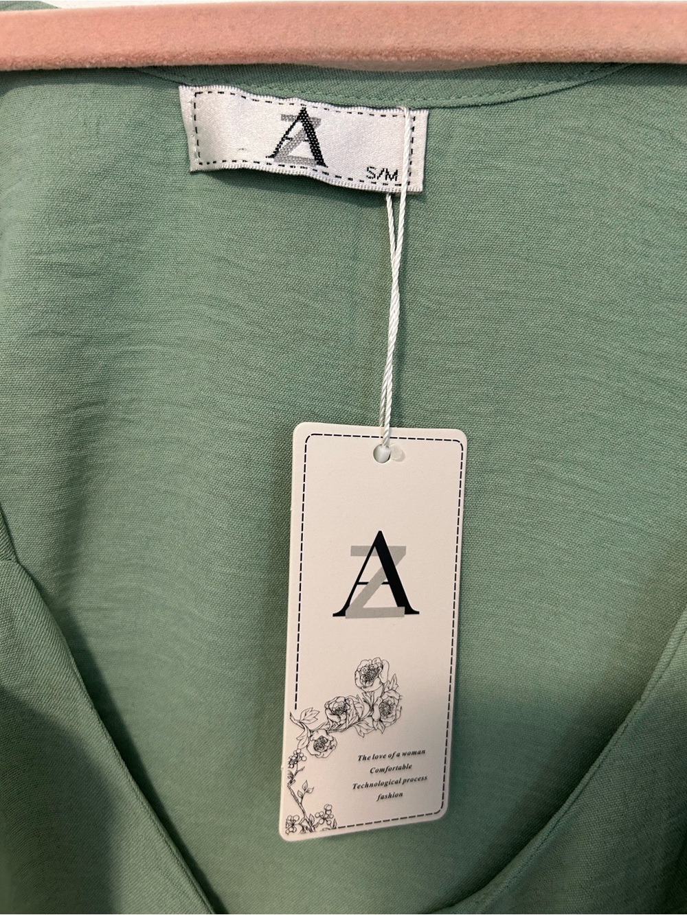 Light Sage Ruffle-Shoulder Tank Top - Picture 3 of 4